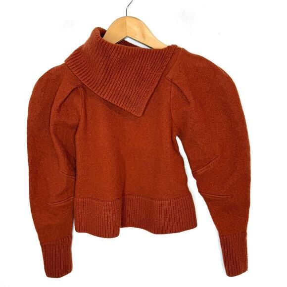 Ulla Johnson Sweaters - Ulla Johnson Riley Puff Sleeve SHRUNKEN Sweater In Orange Size XXS